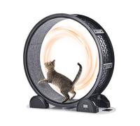 VEVOR Ruota per Esercizi per Gatti, Ruota per Correre con Freno e Pista in Moquette, Contapassi, Tapis Roulant Silenzioso per Gatti Sotto 13,6 kg, Attrezzo Fitness per Animali Domestici, 1038 mm Nero