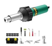 VEVOR Saldatore ad aria calda per plastica 1600 W, kit di saldatura per coperture in plastica con 11 accessori: cassetta degli attrezzi, ugello, rullo, lame per PP/PE/PVC, 330 x 95 x 56 mm