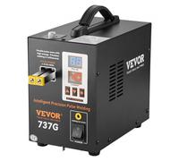 VEVOR Saldatrice a punti a batteria, Saldatrice a punti a impulsi 737G, alta potenza con 2 modalità di saldatura e illuminazione a LED per nichel puro da 0,12 mm, pacco batteria 18650 14500