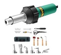 VEVOR Saldatrice ad Aria Calda per Plastica, Pistola ad Aria Calda da 1600 W, Pistola Termica per Saldatura in Vinile TPO da 50°C - 600°C, Kit per Saldatura di Coperture in Plastica con 17 Accessori