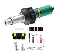 VEVOR Saldatore ad aria calda per plastica 1600 W, kit di saldatura per coperture in plastica con 11 accessori: cassetta degli attrezzi, ugello, rullo, lame per PP/PE/PVC, 330 x 95 x 56 mm