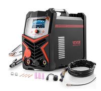 VEVOR Saldatrice TIG in Alluminio da 225 A (Ampio Display LED) - TIG AC/TIG DC/TIG Pulsato AC/TIG Pulsato DC/TIG a Punti/MMA (Stick), Saldatrice a Doppia Tensione 110/220 V con Inverter IGBT