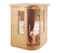 VEVOR Sauna a Infrarossi Lontani per 2 Persone, Cabina Sauna Domestica in Legno di Hemlock a Infrarossi a Basso EMF con Porta in Vetro Temperato, Altoparlanti Bluetooth, Lampada LED, 2000W