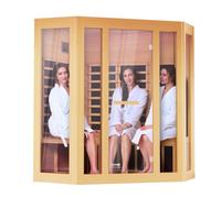 VEVOR Sauna in Legno a Infrarossi Lontani, Sauna SPA per Casa 3 - 4 Persone ca., Sauna in Legno di Cicuta a Infrarossi Lontani a Basso EMF Porta in Vetro Temperato Altoparlanti Bluetooth 2470W