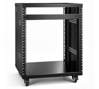 VEVOR Scaffale AV 12U Supporto per Studio Registrazione Stereo di Rete | Carico max. 226,8kg, con Ruote Bloccabili, Fori Rotondi e Quadrati, per Attrezzatura di Audio, Video, Musica, Apparecchiature