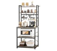 VEVOR Scaffale da Cucina Portaoggetti 60x40x161,8 cm Piedini Regolabili, Mobiletto Supporto per Microonde da Bar Ristorante Porta Spezie Scolapiatti, Ripiano Regolabile Rimovibile, 12 Ganci