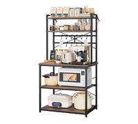 VEVOR Scaffale da Cucina Portaoggetti Microonde Utensili da Cucina 80x40x161,8 cm Scaffale Multilevello con Ripiano Regolabile Rimovibile, Mensola per Microonde da Bar Ristorante Piedini Regolabili