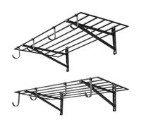 VEVOR Scaffale da Parete per Garage Officina 2 pezzi 122x61,5x30,5 cm, Scaffale Portaoggetti da Muro per Officina Lavanderia con Ganci Carico Singolo 118 kg, Griglia Portaoggetti da Parete, Nero