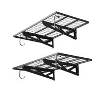 VEVOR Scaffale da Parete per Garage Portaoggetti 2 pezzi 122x62x21 cm, Scaffale a Griglia da Muro per Garage Lavanderia Officina Carico Singolo max. 113 kg, Rete da Parete Portaoggetti, Nero