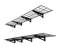 VEVOR Scaffale da Parete per Garage Portaoggetti 2 pezzi 183x31,5x12,2 cm, Scaffale a Griglia da Muro per Garage Lavanderia Officina Carico Singolo max. 136 kg, Rete da Parete Portaoggetti, Nero