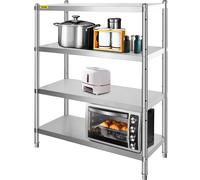 VEVOR Scaffale in Acciaio Scaffale Per Cucina Scaffalatura 4 Ripiani