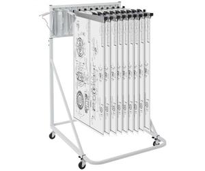 VEVOR Scaffale Mobile per Progetti con 12 Staffe Girevoli, Supporto Mobile per Progetti, Regolabile in Altezza, Porta Progetti, Espositore per Manifesto per Ufficio (Solo Cremagliera Senza Morsetti)