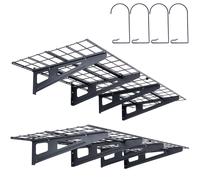 VEVOR Scaffali per Garage da 2 Pezzi Griglia per Garage Portaoggetti 183 x 61 cm Montaggio da Parete, Capacità di Carico 227 kg ca., Scaffali Galleggianti per Organizzazione del Garage, Officina, Nero