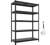 VEVOR Scaffale per Garage, Scaffale in Metallo Portaoggetti, 5 Ripiani Regolabili, Capacità 1360,8 kg, Scaffalatura Multiuso, per Cucina, Dispensa, Cantina e Bagno, 123 cm L x 52,2 cm P x 181,3 cm A