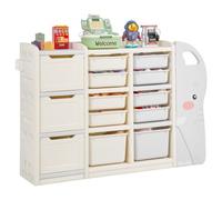 VEVOR Scaffale per Giocattoli a Forma di Elefante a 4 Ripiani Grigio e Beige