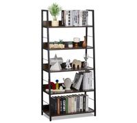 VEVOR Scaffale per Libri in Metallo, Libreria Commerciale a 5 Ripiani, Scaffale per Libri Organizzatore per Studio Stile Rustica Vintage Ripiani Aperti, Scaffale Espositivo Indipendente per Ufficio