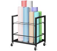 VEVOR Scaffale per Progetti con 12 Scomparti, Portaprogetti con Ruote per Piani di Costruzione, Carrello Portaprogetti Mobile in Metallo per Mappa, Organizzatore per Documenti su Rotoli per Ufficio