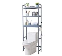VEVOR Scaffale per WC, Mobile portaoggetti per WC Regolabile a 3 Ripiani, Mensola per Bagno con 3 Ganci, Organizzatore per Lavanderia, Adatto per la Maggior Parte dei WC Lavanderia