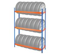 VEVOR Scaffale Porta Gomme Auto a 3 Ripiani, Fino a 18 Pneumatici Standard, Supporto Pneumatici per Impieghi Gravosi SPCC-SD con Spaziatura Regolabile per Garage e Officina, capacità di Carico 300 kg
