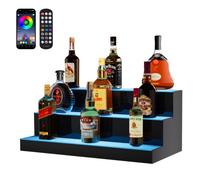 VEVOR Scaffale da Bar Portabottiglie Illuminazione a LED 3 Ripiani 60 cm