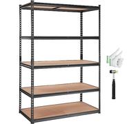 VEVOR Scaffale Portaoggetti 5 Ripiani Regolabile per Garage Scaffale in Metallo per Garage Officina Carico max. 907,2 kg 121,92 x 60,96 x 182,88 cm Supporto Organizzatore per Cucina Officina