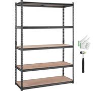 VEVOR Scaffale Portaoggetti Capacità Carico max. 907,2 kg Scaffale per Organizzare da Officina Cantina Acciaio al Carbonio SPCC + Pannelli MDF Scaffalatura per Stoccaggio 121,92x45x182,88 cm