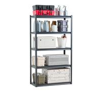 VEVOR Scaffale Portaoggetti, Scaffale Portaoggetti a 5 Livelli, Ripiani in Metallo Regolabili, Scafandro per Cucina, Magazzino, Seminterrato, Scaffalatura Nero 907 kg, 457,2 x 1016 x 1828 mm