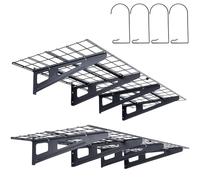 VEVOR Scaffali per Garage da 2 Pezzi Griglia per Garage Portaoggetti 183 x 61 cm Montaggio da Parete, Capacità di Carico 227 kg ca., Scaffali Galleggianti per Organizzazione del Garage, Officina, Nero