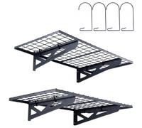 VEVOR Scaffali per Garage da 2 Pezzi Griglia per Garage Portaoggetti 122 x 61 cm Montaggio da Parete, Capacità di Carico max. 114 kg ca., Scaffali Galleggianti per Organizzazione del Garage, Officina