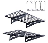 VEVOR Scaffali per Garage da 2 Pezzi Griglia per Garage Portaoggetti 122 x 61 cm Montaggio da Parete, Capacità di Carico max. 114 kg ca., Scaffali Galleggianti per Organizzazione del Garage, Officina