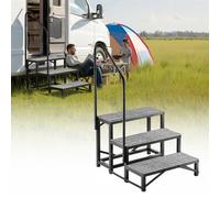 VEVOR Scala Mobile a 3 Gradini per Camper, Gradini 3 Ripiani con Corrimano per Roulotte Camper per Animali Domestici Cuscinetti Antiscivoli, Gradini Portatile Carico max 300 kg in Acciaio Legato