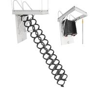 VEVOR Scala per Soffitta, Capacità di Carico 299,4 kg Scala Pieghevole in Acciaio Legato, per Soffitti Alti da 3,2 a 3,35 m e Dimensioni di Apertura di 1000,76 x 698,5 mm con Asta di Trazione