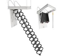 VEVOR Scala per Soffitta, Capacità di Carico 299,4 kg Scala Pieghevole in Acciaio Legato, per Soffitti Alti da 3,2 a 3,35 m e Dimensioni di Apertura di 1000,76 x 698,5 mm con Asta di Trazione