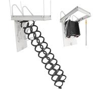 VEVOR Scala per Soffitta, Capacità di Carico 299,4 kg Scala Pieghevole in Lega di Acciaio, per Soffitti Alti da 2,6 a 2,85 m e Dimensioni di Apertura di 1000,76 x 698,5 mm con Asta di Trazione