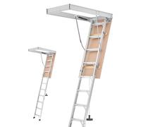 VEVOR Scala Retrattile per Soffitta in Alluminio, Scala Pieghevole, Altezza Soffitto 299-314 cm / 233,5-299 cm, Apertura 1372 x 572 mm, Capacità 170 kg, Pieghevole con Botola, per Accesso Mansarda
