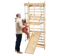 VEVOR Scala Svedese da Parete, Anico in Legno a 15 Livelli, Giocattolo da Arrampicata per Campi da Gioco al Coperto, Portata 100 kg, Scala da Parete, Spalliera Parete da Palestra in Legno di Pino