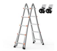VEVOR Scala Telescopica con Telaio ad A 5990 mm Scala Estensibile Compatta in Alluminio, Scala Pieghevole Portatile Multifunzione per Camper, Scala Telescopica per Compiti, Capacità di Carico 149,7 kg