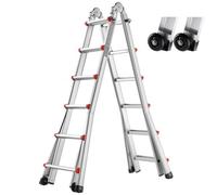 VEVOR Scala Telescopica con Telaio ad A 6230 mm Scala Estensibile Compatta in Alluminio, Scala Pieghevole Portatile Multifunzione per Camper, Scala Telescopica per Compiti, Capacità di Carico 149,7 kg