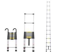 VEVOR Scala Telescopica, Scala Estensibile Leggera in Alluminio 5004 mm, Scala Pieghevole con Retrazione Multi-pulsante, Capacità 170 kg con Piedini Antiscivolo, Scale Compatte per Camper Soppalco