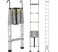 VEVOR Scala Telescopica in Alluminio Estensibile Altezza Max. 5,5m Portatile 16,4kg, Scala Telescopica Allungabile in Alluminio Portatile Salva Spazio Portata Massima 190kg per Riparazione Domestico