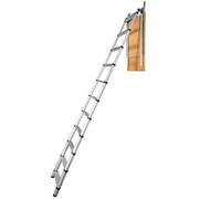 VEVOR Scala telescopica per mansarda, capacità 158,8 kg, 100 x 59,9 cm, estensione multiuso in alluminio, leggera e portatile, adatta per soffitti da 9,8 a 10,5 m, comodo accesso alla tua mansarda