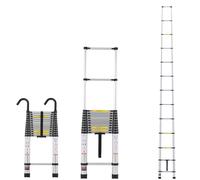 VEVOR Scala Telescopica, Scala Estensibile Leggera in Alluminio 5004 mm, Scala Pieghevole con Retrazione Multi-pulsante, Capacità 170 kg con Piedini Antiscivolo, Scale Compatte per Camper Soppalco