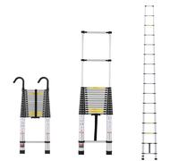 VEVOR Scala Telescopica, Scala Estensibile Leggera in Alluminio 6187 mm, Scala Pieghevole con Retrazione Multi-pulsante, Capacità 170 kg con Piedini Antiscivolo, Scale Compatte per Camper Soppalco