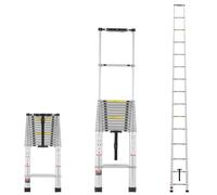 VEVOR Scala Telescopica, Scala Estensibile Leggera in Alluminio 6203 mm, Scala Pieghevole con Retrazione Multi-pulsante, Capacità 190 kg con Piedini Antiscivolo, Scale Compatte per Camper Soppalco