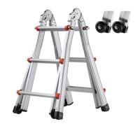VEVOR Scala Telescopica Telaio a Forma di A, Scala Estensibile Compatta in Alluminio Carico 149,7 kg, Scala Pieghevole Portatile Multifunzione per Camper, Scala Telescopica per Scale Tetto Casa