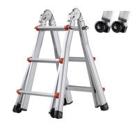 VEVOR Scala Telescopica Telaio a Forma di A, Scala Estensibile Compatta in Alluminio Carico 149,7 kg, Scala Pieghevole Portatile Multifunzione per Camper, Scala Telescopica per Scale Tetto Casa