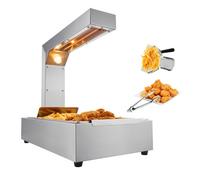 VEVOR Scalda Patate Fritte, Lampada Riscaldante Alimenti Fritti Commerciale 750 W, Vassoio Scaldavivande 605 x 343 x 555 mm Acciaio Inox, Vasca Scalda Patatine da Tavolo 40-50 ℃ per Ristorante Cucina