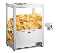 VEVOR Scalda Patatine Nachos Commerciale, Macchina Scalda Patatine da 80 L con Base Riscaldante e Luce Riscaldante, con Tavola di Deflessione, Acciaio Inossidabile, per Popcorn, Patatine, Arachidi