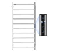 VEVOR Scaldasalviette da Parete per Bagno, Portasciugamani Riscaldato 10 Barre, Scaldasalviette Impermeabile con Timer e Display LED, 5 Livelli di Temperatura Regolabili, Montaggio a Parete