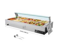 VEVOR SC-TC-2110 Scaldavivande Commerciale, Acciaio Inossidabile, Argento